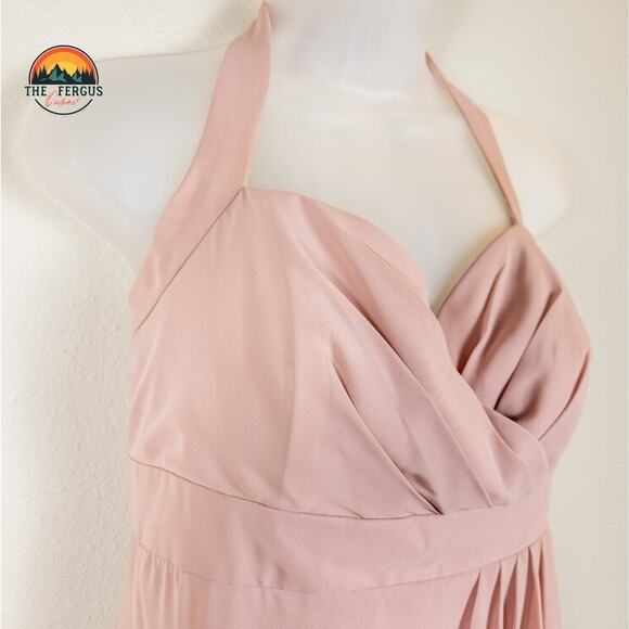 CHIFFON ALFRED ANGELO LOVES FIRST BLUSH Halter Neckline Sweetheart Dress Size 14 - Picture 12 of 16